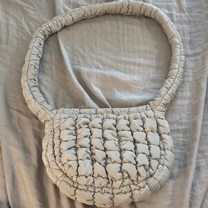 Target Cream Textured Shoulder Bag